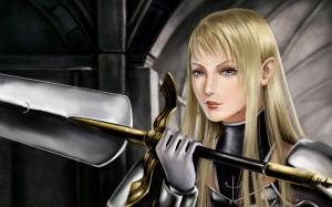 Blond girl warrior fantasy wallpaper thumb