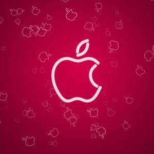 Apple, Brand, Logo, Technology, Electronic Products, Red Background wallpaper thumb