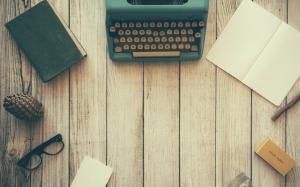 wood, notebook, vintage, whitespace, old glasses, classic, typewriter, workspace, notepad, color sudes, vintage wallpaper thumb