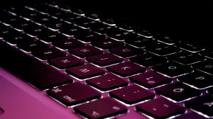 MacBook Pro purple colored keyboard HD wallpaper thumb