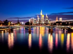 Frankfurt am Main, Germany, city, bridge, lights, river, night wallpaper thumb