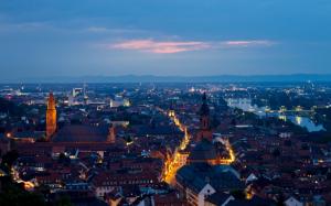 Heidelberg, Germany, city, evening, houses, streets, lights wallpaper thumb
