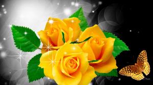 Shine On Yellow Roses wallpaper thumb