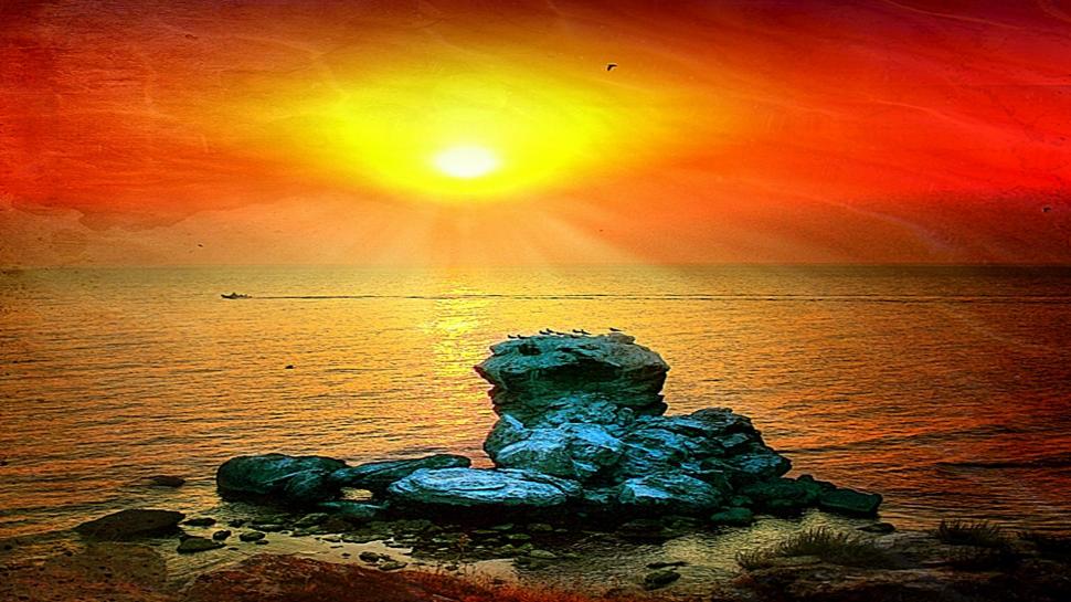 Sunset At The Rock wallpaper,lovely HD wallpaper,cool HD wallpaper,warm HD wallpaper,amazing HD wallpaper,brightness HD wallpaper,beauty HD wallpaper,3d & abstract HD wallpaper,1920x1080 wallpaper