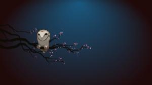 Owl, Artwork, Plum Blossom, Cute, Branches wallpaper thumb