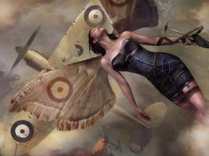 Woman, Plane, Wings, Fantasy wallpaper thumb