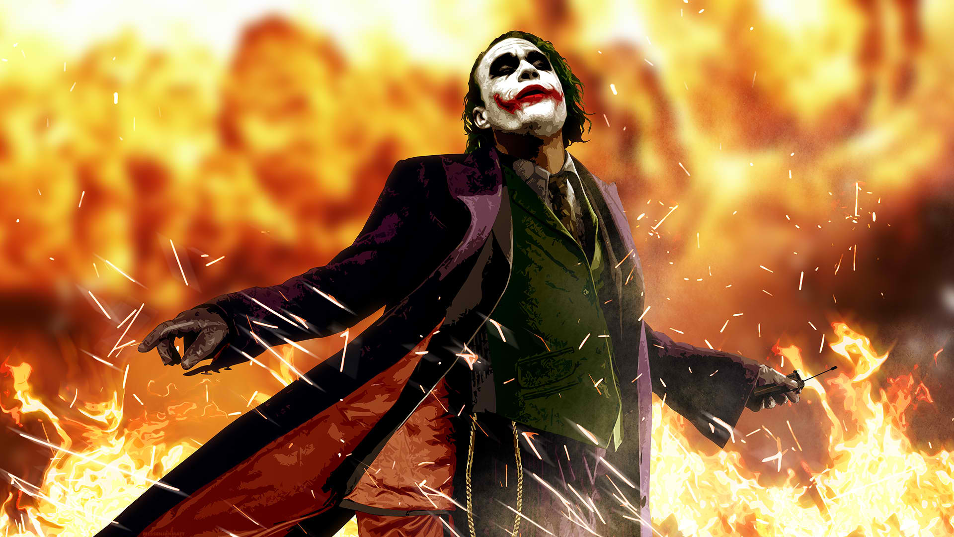 Batman The Dark Knight Joker Fire HD wallpaper | movies and tv series |  Wallpaper Better