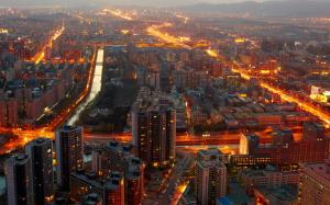 China, Beijing, buildings, lights, midnight wallpaper thumb
