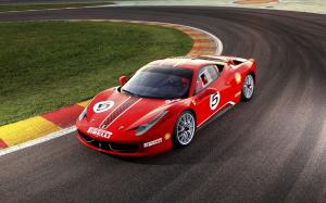 Ferrari 458 red supercar, challenge, track wallpaper thumb