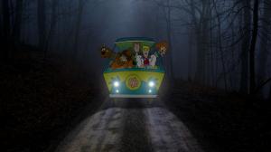 Scooby-Doo Mystery Machine Night Forest Trees Lights HD wallpaper thumb