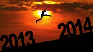 2013 leap 2014, sunset, sky, clouds, people, creative pictures wallpaper thumb