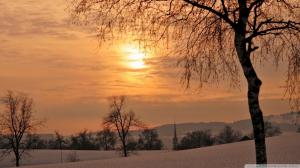 Beautiful Winter Sunset Lscape wallpaper thumb