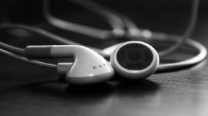Black and white headphone wallpaper thumb