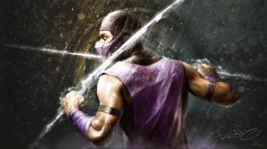 mortal kombat, rain, hero, swords, suit wallpaper thumb