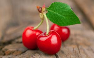 Fresh red cherries macro photography wallpaper thumb
