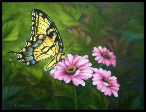 Butterfly Daisies wallpaper thumb