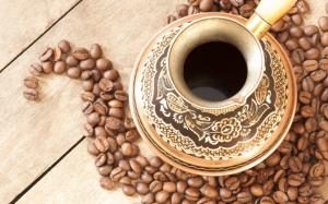 Coffee drinks and coffee beans wallpaper thumb