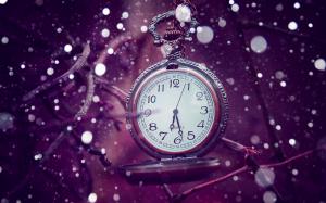 Clockwork, Clocks, Pocketwatch, Time, Purple, Bokeh wallpaper thumb