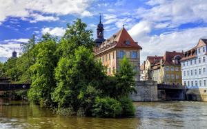 Bamberg, Germany, river, trees, houses wallpaper thumb