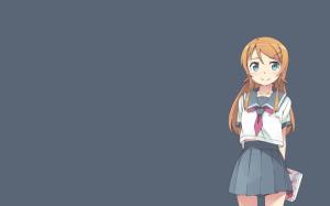 Anime Girls, School Uniform, Blue Eyes, Simple Background, Anime wallpaper thumb