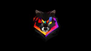 Wolf Black Polygon Art Abstract HD wallpaper thumb