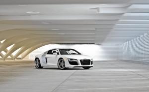 Audi R8 White front and side wallpaper thumb