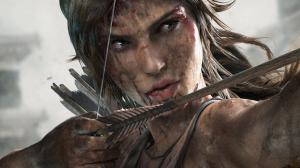 Tomb Raider Lara Croft Arrow Bow Face Brunette Blood HD wallpaper thumb