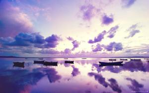 Sunset in Ocean Purple wallpaper thumb