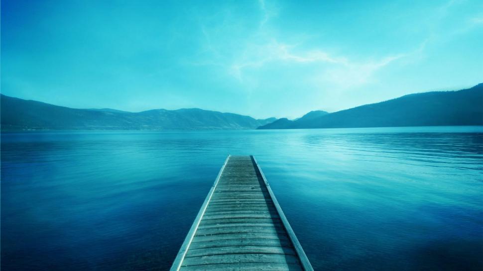 Pier on the blue lake wallpaper,nature HD wallpaper,1920x1080 HD wallpaper,mountain HD wallpaper,pier HD wallpaper,lake HD wallpaper,1920x1080 wallpaper