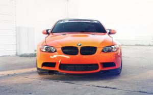 BMW M3 E92 orange car front view wallpaper thumb