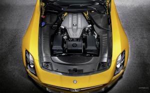Mercedes AMG SLS Gullwing Black Series Engine Carbon Fiber HD wallpaper thumb