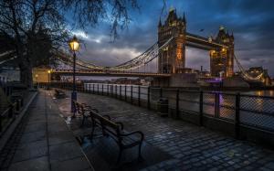 City, London, England, Tower Bridge, Bridge, Street Light, Night, River Thames wallpaper thumb