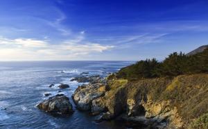 Rocky Coast, Sea and Blue Skies wallpaper thumb