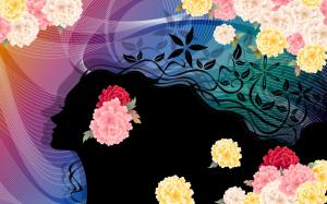 Colorful flower vector woman wallpaper thumb