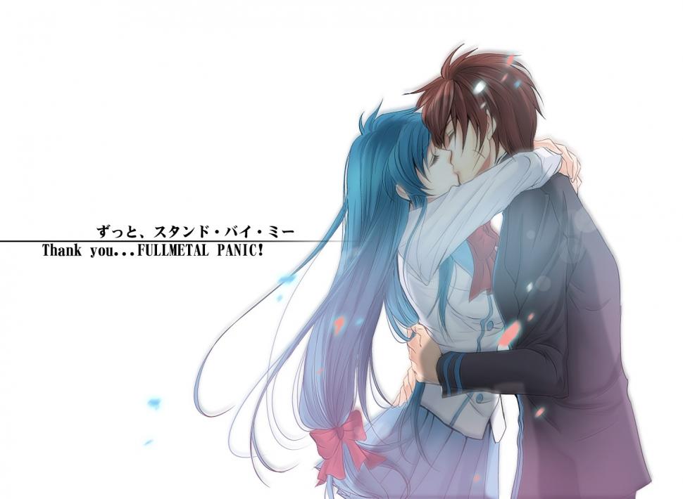 Full Metal Panic, Anime, Couple, Kiss, Love, Chidori Kaname, Sousuke Sagara wallpaper,full metal panic wallpaper,anime wallpaper,couple wallpaper,kiss wallpaper,love wallpaper,chidori kaname wallpaper,sousuke sagara wallpaper,1453x1064 wallpaper,1453x1064 wallpaper