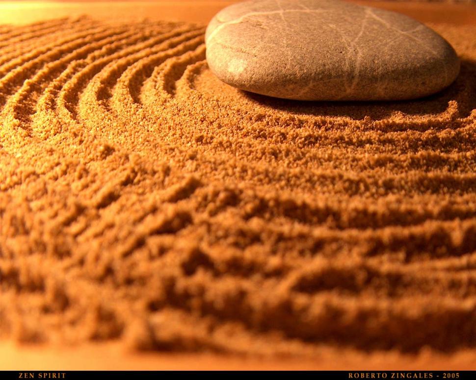 Zen Rock Sand HD wallpaper,nature wallpaper,rock wallpaper,sand wallpaper,zen wallpaper,1280x1024 wallpaper