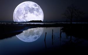 Moon Reflection Night HD wallpaper thumb
