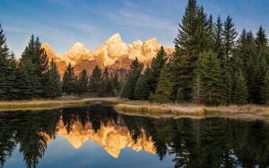 USA, Wyoming, Grand Teton National Park, trees, lake wallpaper thumb