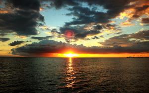 Sunset evening sea wallpaper thumb