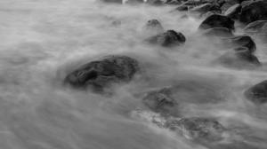 River Rocks Stones BW HD wallpaper thumb