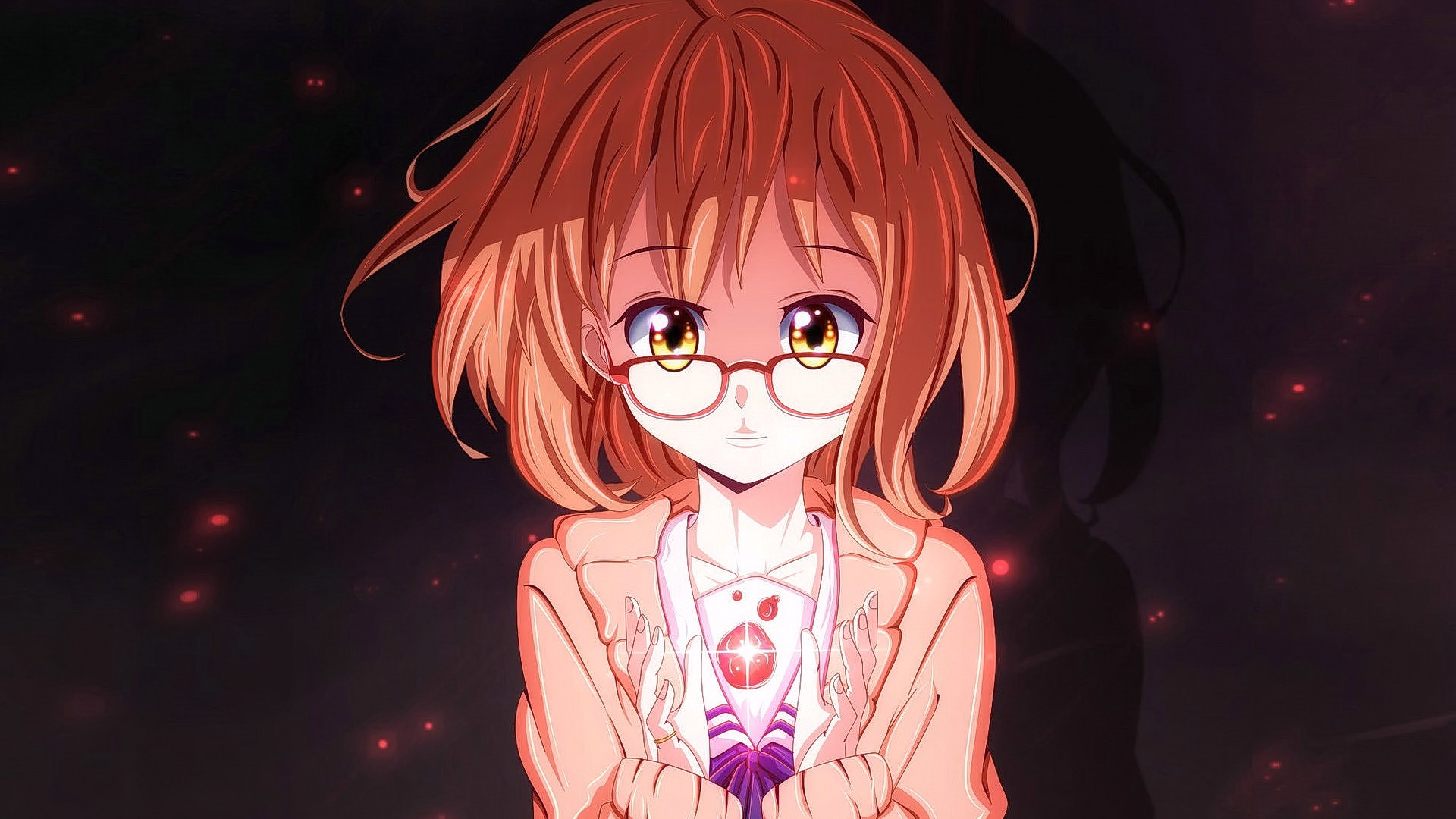 Red Hair Anime Girl With Glasses