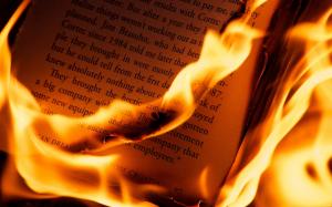 Burning of books wallpaper thumb