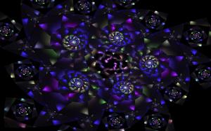 kaleidoscope, lilac, flowers, patterns, imagination wallpaper thumb