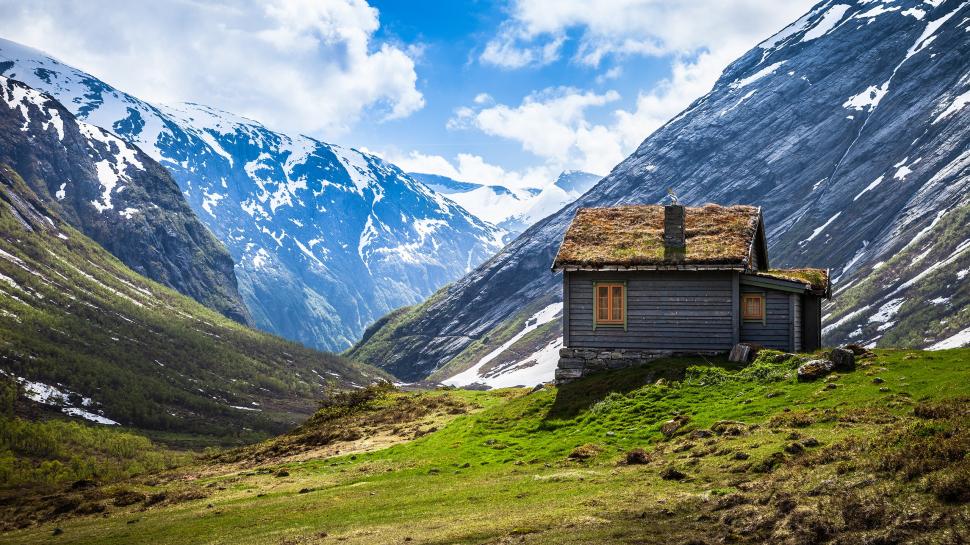 The Norway scenery, mountains and houses wallpaper,Norway HD wallpaper,Scenery HD wallpaper,Mountains HD wallpaper,house HD wallpaper,2560x1440 wallpaper
