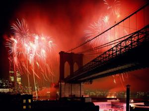 Celebration Brooklyn Bridge HD wallpaper thumb