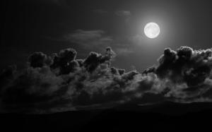 Nature, Full Moon, White, Moonlight, Sky, Clouds wallpaper thumb