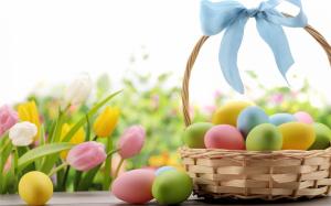 Eggs easter and flowers wallpaper thumb