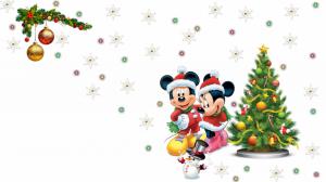 mickey mouse, mickey, snowflake, minnie, pretty lights, snowman, christmas tree wallpaper thumb