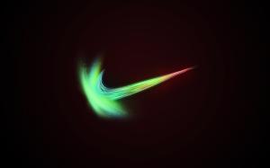 Logos, Nike, Famous Sports Brand, Dark Background, Sparks, Colorful wallpaper thumb