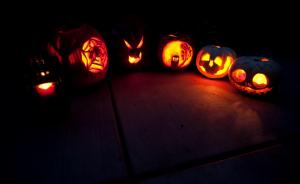 halloween, holiday, pumpkin, lights, semi-circle, light wallpaper thumb